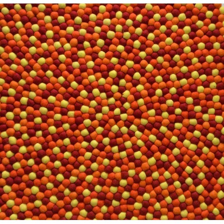Blazing 3 Color Felt Ball Rug Nepal