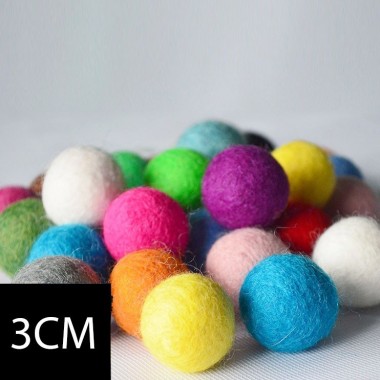 10pcs/lot 3cm Wool Felt Balls Round Colorful Crafts for DIY Decoration  Sewing Supplies