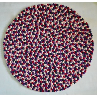 Pink & Purple Orchid Color Felt Rug