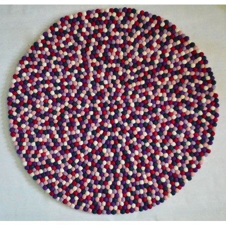 Pink & Purple Orchid Color Felt Rug
