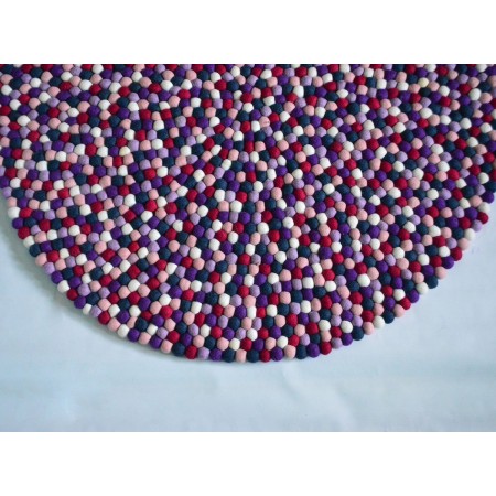 Pink & Purple Orchid Color Felt Rug