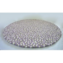 Purple Daisy Round Felt Rug