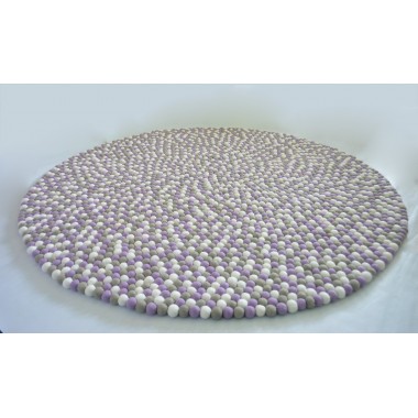 Purple Daisy Round Felt Rug