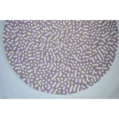 Purple Daisy Round Felt Rug