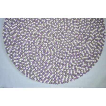 Purple Daisy Round Felt Rug