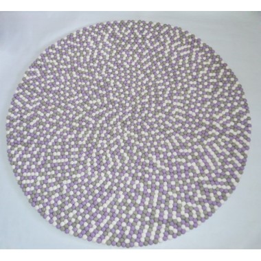 Purple Daisy Round Felt Rug
