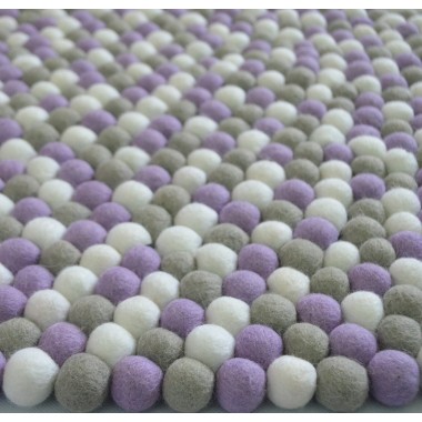 Purple Daisy Round Felt Rug