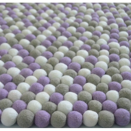 Purple Daisy Round Felt Rug
