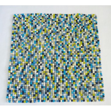 100x100cm Blue Shade Square Felt Ball...