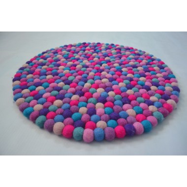 Purple Shade Felt Ball Rug