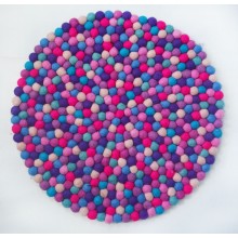 Purple Shade Felt Ball Rug 2