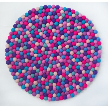 Purple Shade Felt Ball Rug