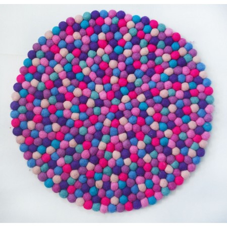 Purple Shade Felt Ball Rug
