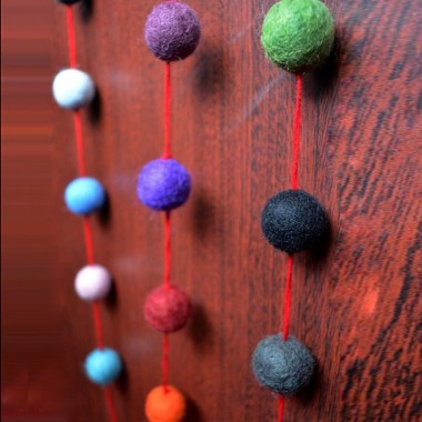 200cm Multicolor Felt Ball Garland