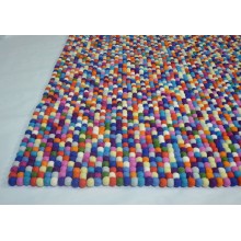 180x120cm Multicolored Rectangle Felt Ball Rug
