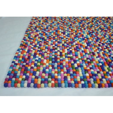 180x120cm Multicolored Rectangle Felt Ball Rug