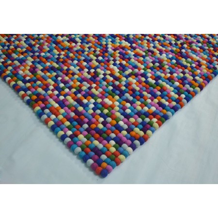 180x120cm Multicolored Rectangle Felt Ball Rug