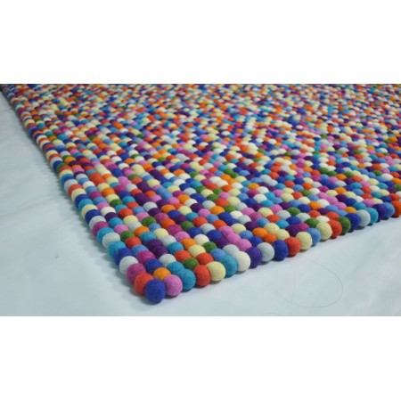 180x120cm Multicolored Rectangle Felt Ball Rug