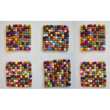 Colorful Handmade Rectangle Felt Ball...