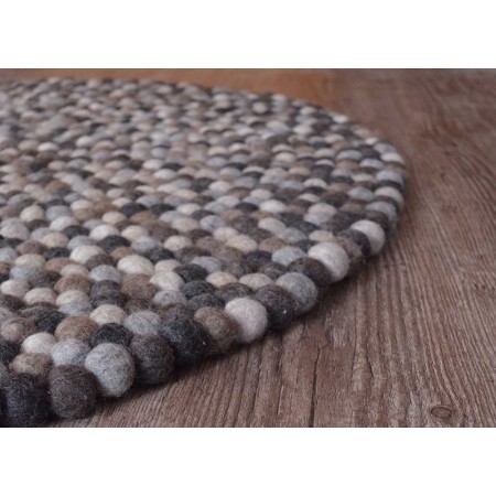 Handmade Natural Felt Ball Rug