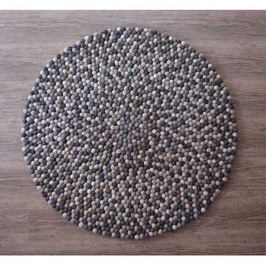 Handmade Natural Felt Ball Rug