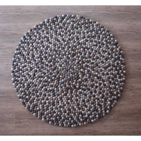Handmade Natural Felt Ball Rug