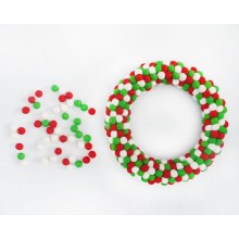 40cm Christmas Felt Ball Wreath 2