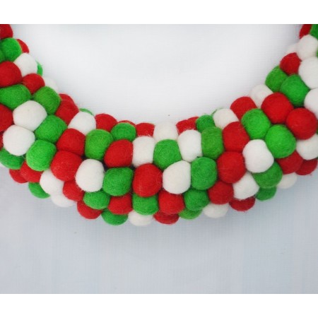 40cm Christmas Felt Ball Wreath