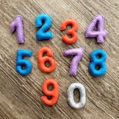 10cm Colorful Stuffed Felt Numbers