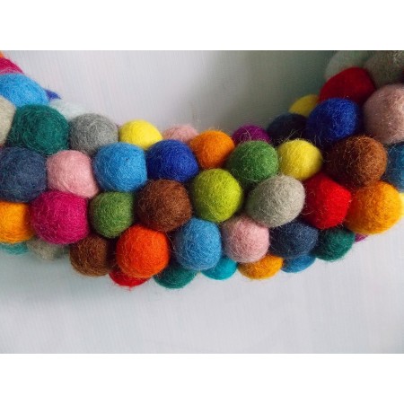 40cm Multicolored Felt Balls Wreath