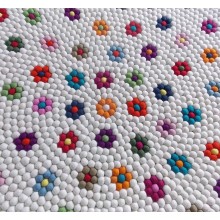 Beautiful Flower Design Felt Rug