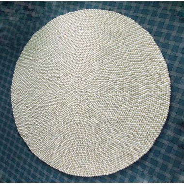 White / Off White Handmade Felt Rug Nepal
