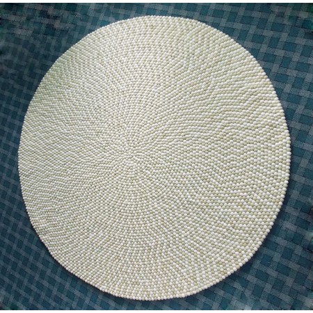 White / Off White Handmade Felt Rug Nepal