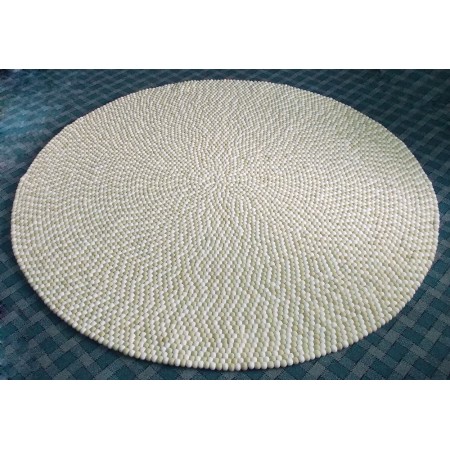White / Off White Handmade Felt Rug Nepal