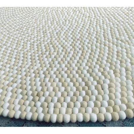 White / Off White Handmade Felt Rug Nepal
