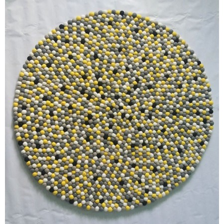 Yellow Bug Round Felt Rug