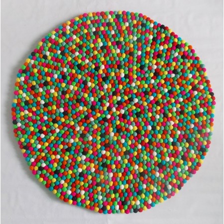 100cm Random Multi-Colored Felt Rug