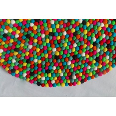 100cm Random Multi-Colored Felt Rug