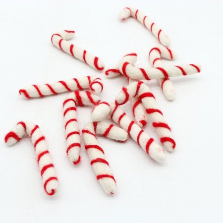 7cm Felted Christmas Candy Cane