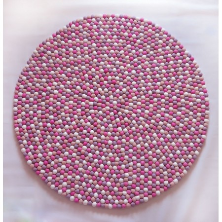 Cute Pink Handmade Felt Rug