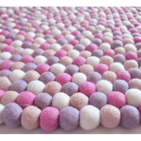 Cute Pink Handmade Felt Rug