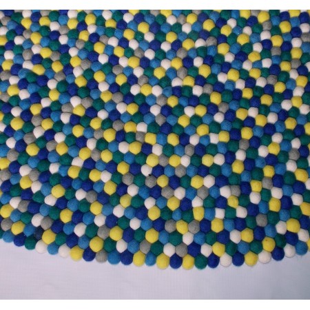 6 Color Bluish Felt Rug