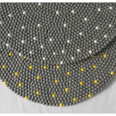 Gray Felt Ball Rug