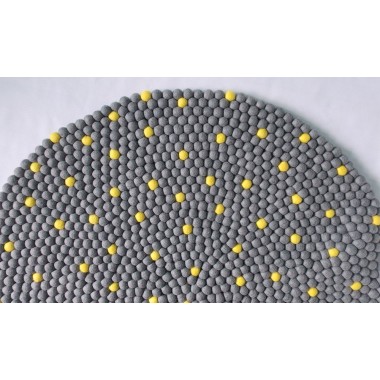 Gray Felt Ball Rug