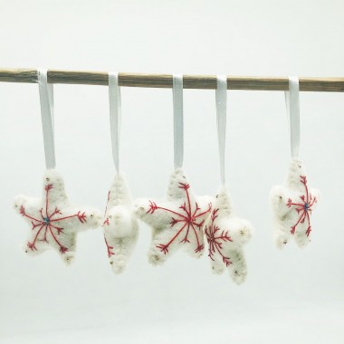 7cm Stuffed Felt Snowflake Star 7cm Stuffed Felt Snowflake Star
