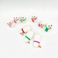 7cm Wool Felt Snowman with Scarf