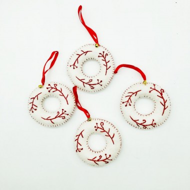 Felt Christmas Wreath Ring - 10cm