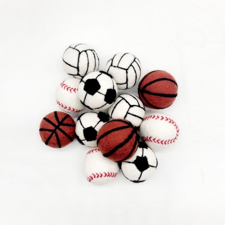 6cm/3cm Felt Baseball/ Basketball/ Soccer Ball/ Volleyball