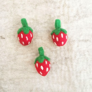 5cm Felt Wool Strawberry