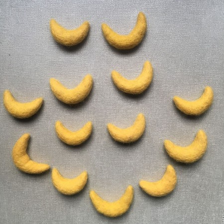 100% Wool Felt Moon Shape